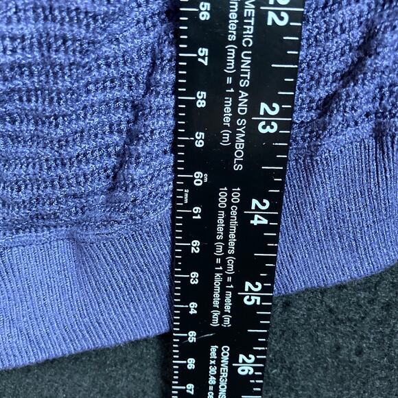 Express Womens Sweater Purple Crew Neck Open Weave Knit Dolman Sleeve Sheer M - Picture 9 of 13